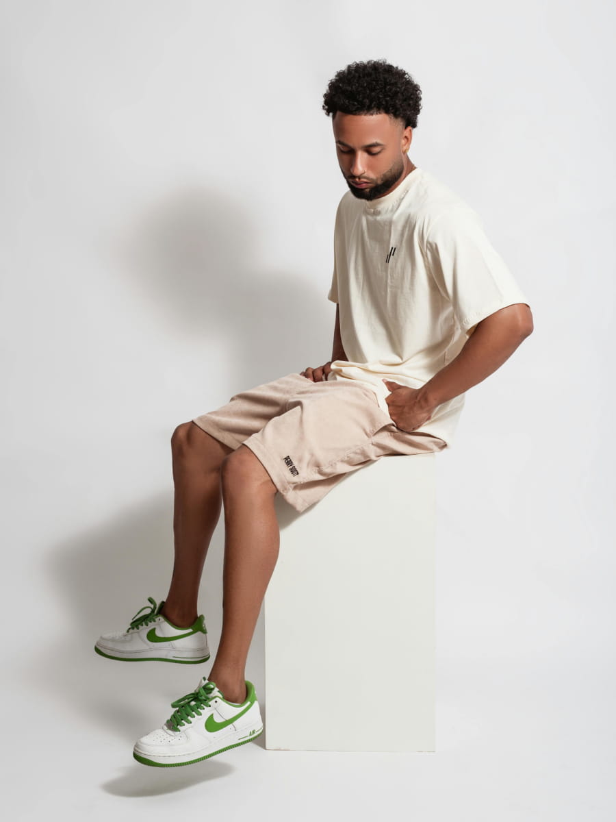 Cotton bermuda shorts with drawstring